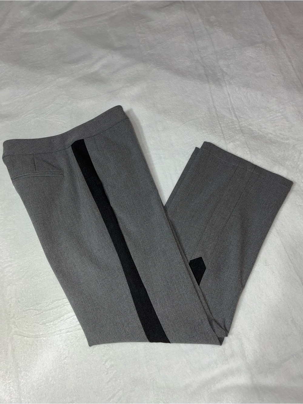 Catherine by Catherine Malandrino Gray Dress Pants with Black Side Stripe